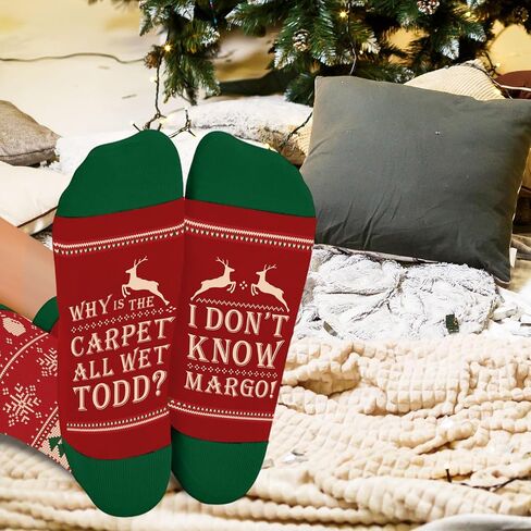 Funny Christmas Socks for Women Men, National Lampoons Christmas Vacation Costume Accessories, Winter Warm Knitted Socks in Kuwait