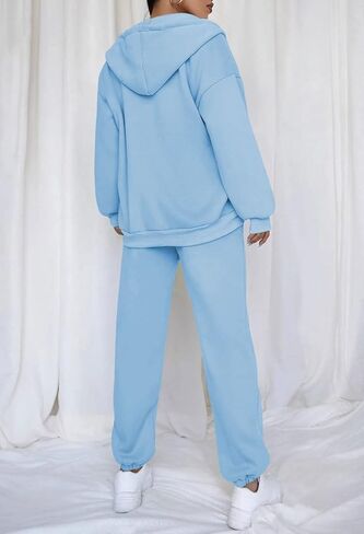 طقم تمرين نسائي من TOLENY مكون من قطعتين، سويت شيرت بقلنسوة وسراويل طويلة للركض، ملابس رياضية in Kuwait