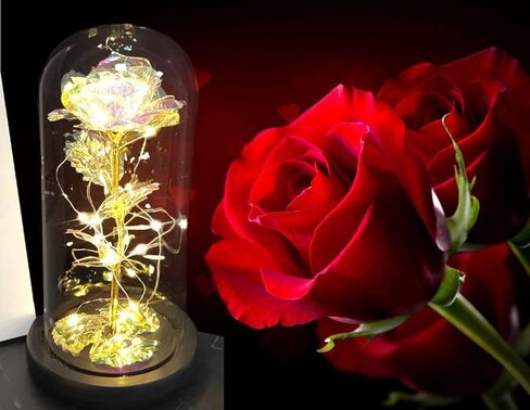 for Her,Romantic Valentine Gifts for Women Wife Mom Girlfriend Pink Rose Gift Love Led Galaxy Rose in Glass Dome, Ideas Gifts for Mother's Day,Birthday,Anniversary in Saudi Arabia
