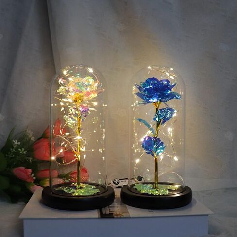 for Her,Romantic Valentine Gifts for Women Wife Mom Girlfriend Pink Rose Gift Love Led Galaxy Rose in Glass Dome, Ideas Gifts for Mother's Day,Birthday,Anniversary in Saudi Arabia