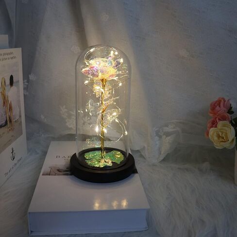 for Her,Romantic Valentine Gifts for Women Wife Mom Girlfriend Pink Rose Gift Love Led Galaxy Rose in Glass Dome, Ideas Gifts for Mother's Day,Birthday,Anniversary in Saudi Arabia