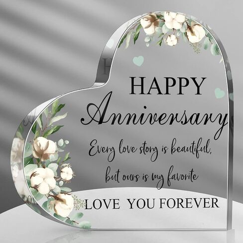Happy Anniversary Cardinal Gift for Women Anniversary Wedding Gifts Anniversary Acrylic Valentines Day Gifts for Her Him Couple Wife Husband Girlfriend Boyfriend (Cotton Style) in Saudi Arabia