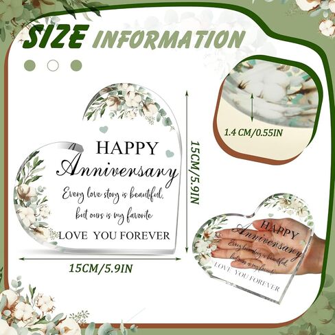 Happy Anniversary Cardinal Gift for Women Anniversary Wedding Gifts Anniversary Acrylic Valentines Day Gifts for Her Him Couple Wife Husband Girlfriend Boyfriend (Cotton Style) in Saudi Arabia