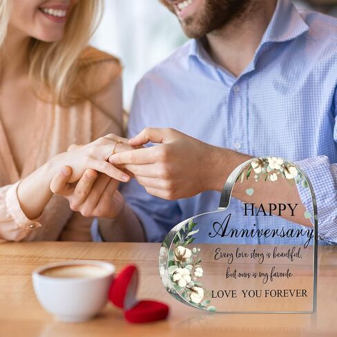 Happy Anniversary Cardinal Gift for Women Anniversary Wedding Gifts Anniversary Acrylic Valentines Day Gifts for Her Him Couple Wife Husband Girlfriend Boyfriend (Cotton Style) in Saudi Arabia