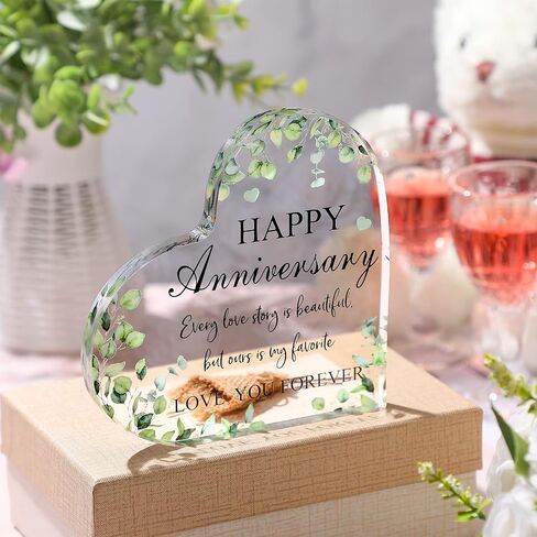 Happy Anniversary Cardinal Gift for Women Anniversary Wedding Gifts Anniversary Acrylic Valentines Day Gifts for Her Him Couple Wife Husband Girlfriend Boyfriend (Cotton Style) in Saudi Arabia