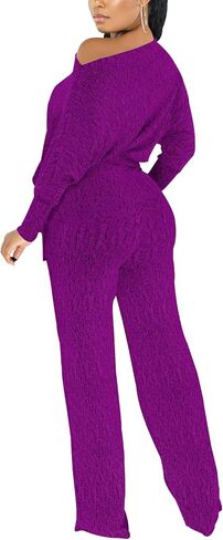 ZonJie Jumpsuits for Women Elegant Sexy Sparkly Sequin Off Shoulder Pants Long Sleeves Wide Leg Clubwear Rompers in Saudi Arabia