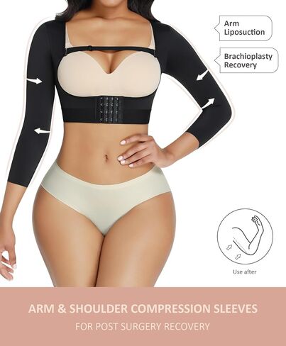 FeelinGirl Arm Shaper for Women Post Surgery Arm Lipo Compression Sleeves Slimming Arm Front Closure Shapewear Open Bust in Kuwait