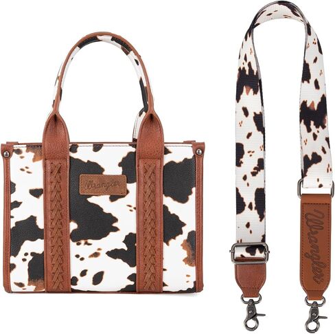 Wrangler Cow Print Tote Bag for Women Western Purse Boho Top Handle Satchel Handbag with Signature Strap in Kuwait