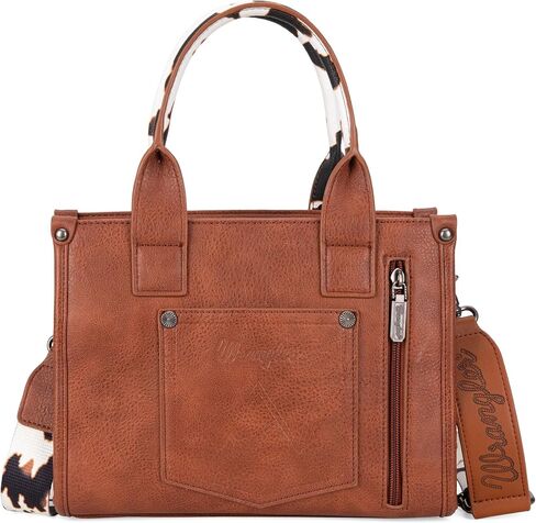 Wrangler Cow Print Tote Bag for Women Western Purse Boho Top Handle Satchel Handbag with Signature Strap in Kuwait