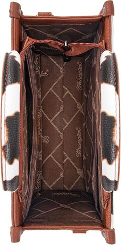 Wrangler Cow Print Tote Bag for Women Western Purse Boho Top Handle Satchel Handbag with Signature Strap in Kuwait