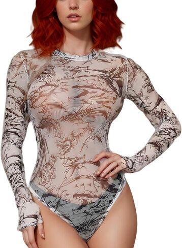 Women's Sexy Teddy Lingerie - Seductive Mesh Lace Bodysuit for Luxurious Night or Daily Life in Saudi Arabia