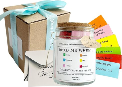 Bible Verse Jar, Read Me When Bible Verses Jar, Inspirational Bible Verse Jar for Emotions and Feelings, Prayer Jar With Scriptures, Christian Gifts for Women Men Mom Dad, Religious Gifts in Saudi Arabia