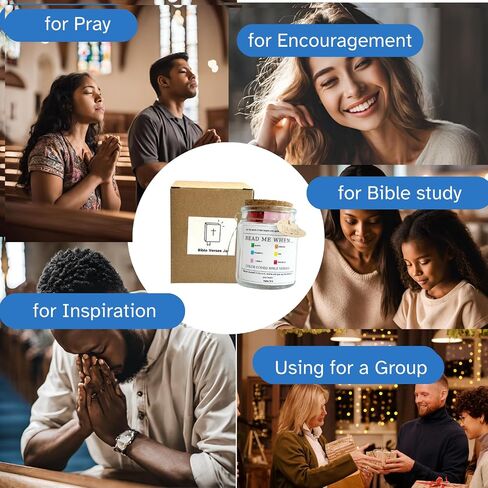 Bible Verse Jar, Read Me When Bible Verses Jar, Inspirational Bible Verse Jar for Emotions and Feelings, Prayer Jar With Scriptures, Christian Gifts for Women Men Mom Dad, Religious Gifts in Saudi Arabia