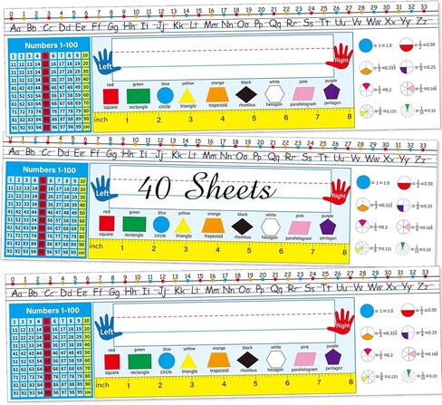 Name Tags for Classroom,40pcs Desk Nameplates,Waterproof Multipurpose Manuscript Students Name Plates for desks Classroom with Multiplication,Fractions and Percentages Table(Wood Brush Style) in Saudi Arabia