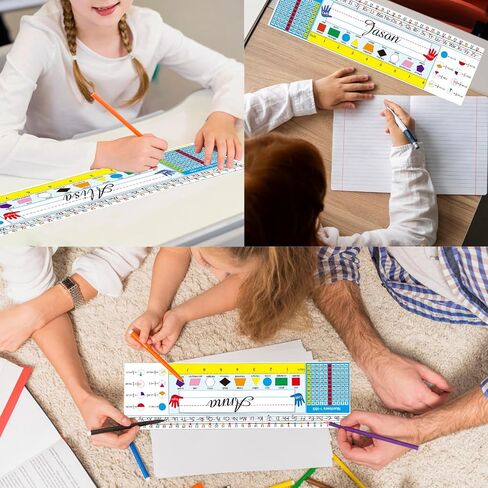 Name Tags for Classroom,40pcs Desk Nameplates,Waterproof Multipurpose Manuscript Students Name Plates for desks Classroom with Multiplication,Fractions and Percentages Table(Wood Brush Style) in Saudi Arabia