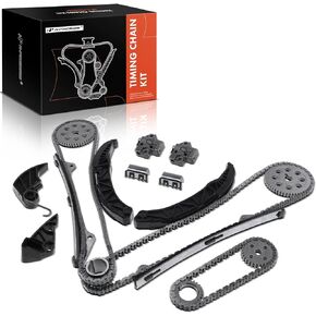 A-Premium Engine Timing Chain Kit W/Tensioner & Guide [fits DOHC, 6Cyl 3.3L 3.5L 3.8L] Compatible with Hyundai & Kia Vehicles, fit Azera 06-11, Santa Fe 07-12, Sonata, Sedona, Sorento 07-13 & More