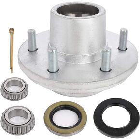 ECCPP Boat Trailer Hub Kit 6 Bolt 1 1/4 x 1 3/4 15123 x 25580 Silver Tapered Spindle Galvanized 5200-6000 lb. Silver