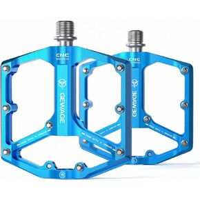 دواسات الدراجة على الطرق/الجبل - دواسات دراجة ذات 3 محامل - دواسات مسطحة بآلة CNC مقاس 9/16 بوصة مع أظافر مضادة للانزلاق قابلة للإزالة