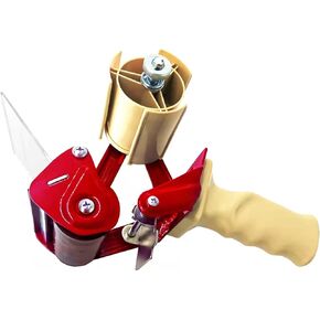 مسدس توزيع شريط التعبئة من Elepa - مسدس شريط عالي التحمل بعرض 3 بوصات مع مقبض مريح، مناسب للفة الشريط الأساسية مقاس 3 بوصات (أحمر.) in Kuwait