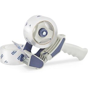 Uline Industrial Plus Shipping Packaging Tape with Top Gun Dispenser, with Two 2 Inches X 55 Yd