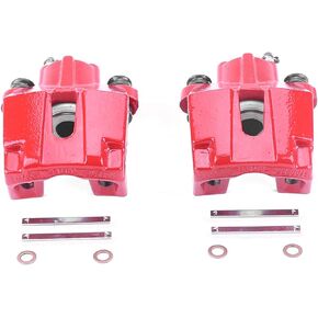 Power Stop Rear S4850 Pair of High-Temp Red Powder Coated Calipers