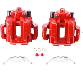 Power Stop Rear S3328 Pair of High-Temp Red Powder Coated Calipers