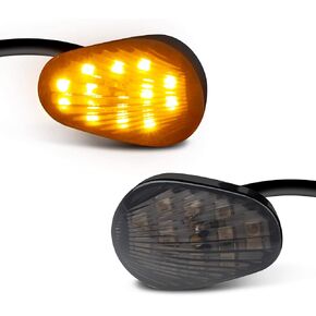 NTHREEAUTO Smoked Flush Mount LED Turn Signal Light Compatible with Yamaha YZF R1 R6 R6S, 12V Universal Motorcycle Indicators