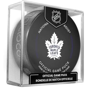 Toronto Maple Leafs Official Game Hockey Puck with Holder