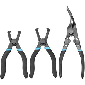 3Pcs Body Clip Removal Pliers Set 30° & 80° Push Pin Plier Set Universal Auto Door Car Upholstery Trim Clip Removal Plier Tool