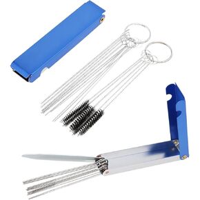 28pcs Carburetor Carbon Dirt Jet Cleaner Kit, 13 Wires Set + 10 Cleaning Needles + 5 Nylon Brushes Tool Kit for Motorcycle ATV Moped Welder Carb Spray Torch Tips in Saudi Arabia