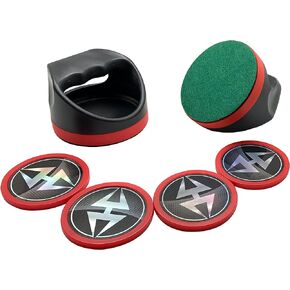 Hathaway Arcade Air Hockey 4-in Strikers and 3-in Pucks - Black and Red