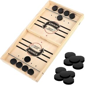Pawfect House Best Interactive Game Ever - Large Size Fast Sling Puck Game for Family, Friends, Table Games for Adults and Family Wooden Hockey Game Sling Puck, Ideal for Family Game Nights or Parties in Kuwait