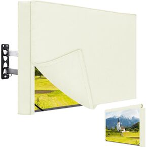 Easy-Going Outdoor TV Cover with Roll Up Front Flat for 52-55 inch, Waterproof and Weatherproof TV Cover for Flat Screen TV, Black