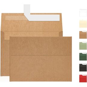 A7 Black Envelopes 100 Pack, Goefun Black Envelopes 5x7 for Invitation - Self Seal Printable Envelopes for 5x7 Greeting Cards, Graduation, Birthday| 5.25 x 7.25 in, 120GSM