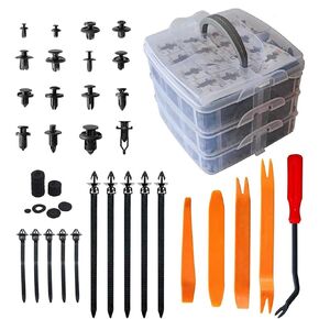 HTOMT 675PCS Bumper Retainer Clips Plastic Car Clips 16 Most Popular Sizes Rivets Push Pins Automotive Fasteners Fender Clips Door Panel Trim Clips Kit for Toyota GM Ford Honda Acura Chrysler