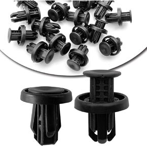 20pcs Fastener Rivet, Rear Front Bumper Cover Fender Grille Under Cover Push-Type Retainer Clip Compatible with Honda Acura Civic 91505-TM8-003, black