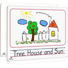 Scribbledo Double Sided Whiteboard Lined Dry Erase Board for Kids Ruled Writing Board Handwriting Practice Small White 9x12 Dry Erase Board with Lines Education Teacher Supplies