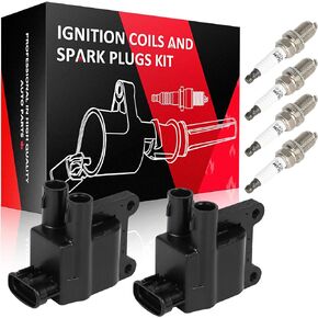 SCITOO 2 ignition coils + 4 iridium Spark Plugs,for Toyota Tacoma 2.7L/ 2.4L/3.4L 1997-2000,for Solara 3.0L/2.2L 1999-2001,for 4Runner 3.4L/2.7L 1997-2000 UF180 5C1298 C1133