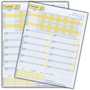 Check-The-Box Attorney Time Sheets (Pad of 50). Each Time Sheet Covers a Day's Work for Up to 12 Clients. Log 100% of Your Billable Time with Minimal Effort. Increase Billings & Revenue. by TimePads.