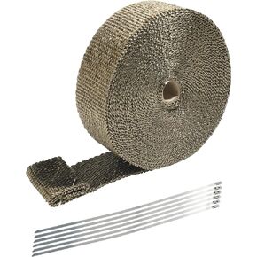 2" x 50' Exhaust Heat Wrap,Heat Wrap for Exhaust Pipes,Motorcycle Exhaust Wrap with 6 pcs 11.8 Inch Stainless Steel Locking Ties,Heat Shield Tape for Motorcycle Exhaust Tape Thermal Protection