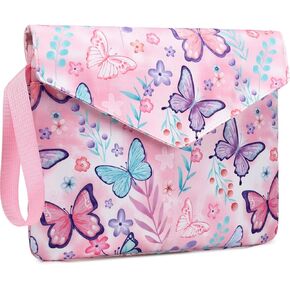 DSIUE Book Sleeve Book Protector Book Covers for Paperbacks, Large Book Sleeve with Handle, 11.6 X 9.3 Inch, Book Lovers Gifts (Butterfly Purple)