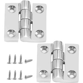 2PCS Boat Hinges with Screws, 2'' x 2'' (50mm X 50 mm) Heavy Duty 316 Stainless Steel, No Noise, Marine Grade