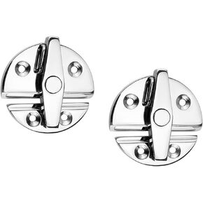 1/2/4 Pack Stainless Steel 316 MarineGrade Locker Hatch Anti Rattle Latch Fastener，2-1/5inch Heavy Duty Twist Lock Round Door Catch Latch for Row/sail Skiff Boat Yacht Accessories