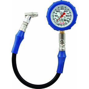 QuickCar Racing Products 56-062 Tire Pressure Gauge with Swivel Chuck and Relief Valve