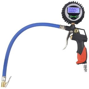 Digital Pressure Gauge with Tire Inflator 230 PSI Heavy Duty Air Chuck and Compressor Accessories Rubber Hose and Quick Connect Coupler for Car Truck SUV RV Motorcycle