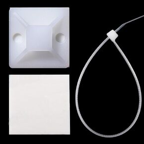 Cable Tie Mounts, Adhesive-Backed, 1 Inch, for Cable Management, Cable Tie Anchors, 100 Pack, Black