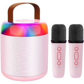 Karaoke Machine for Kids with Bluetooth Speaker and Wireless Microphone, Aged 4+ (Pink)
