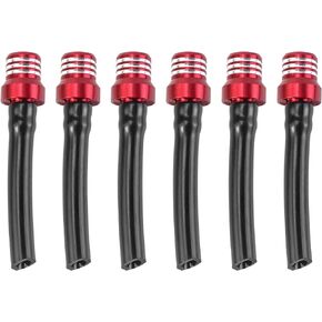 QWORK 6Pcs Breather Hose Tube, Gas Fuel Tank Cap Valve Vent Hose CNC Universal for ATV Dirt Pit Bike Motorcycle, Red