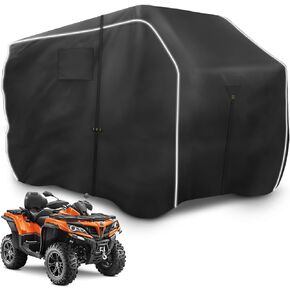 600D ATV Cover, Waterproof & Windproof 4 Wheeler Covers Outdoor Storage, Heavy Duty Quad Wheeler Cover Accessories Fit for Polaris Yamaha Suzuki Honda, 75" L x 47" W x 37" H, Black