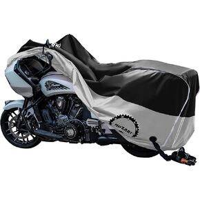Nuzari Heavy Duty Motorcycle Cover - Motorcycle Covers Waterproof Outdoor Storage Outdoor Bike Storage Motorcycle Covers - Motorcycle Cover Waterproof Outdoor - Dirt Bike Covers (Black, Medium)
